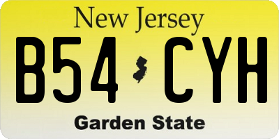 NJ license plate B54CYH