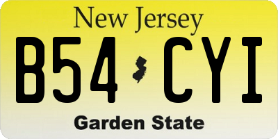 NJ license plate B54CYI