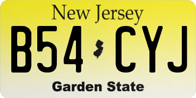 NJ license plate B54CYJ
