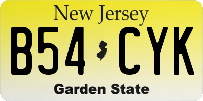 NJ license plate B54CYK