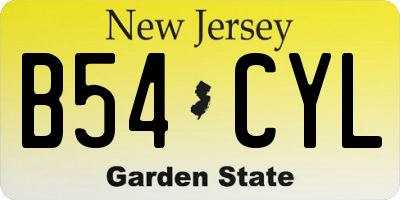 NJ license plate B54CYL