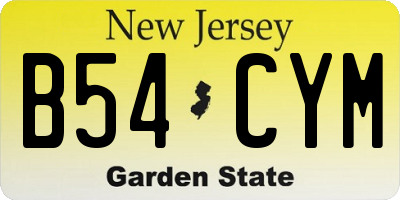 NJ license plate B54CYM