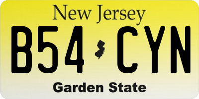 NJ license plate B54CYN