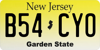 NJ license plate B54CYO
