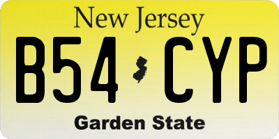 NJ license plate B54CYP