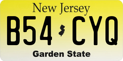 NJ license plate B54CYQ