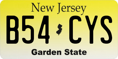 NJ license plate B54CYS