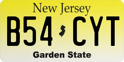 NJ license plate B54CYT