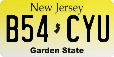 NJ license plate B54CYU