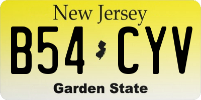 NJ license plate B54CYV