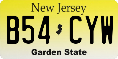 NJ license plate B54CYW