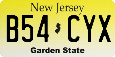 NJ license plate B54CYX