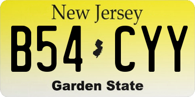 NJ license plate B54CYY