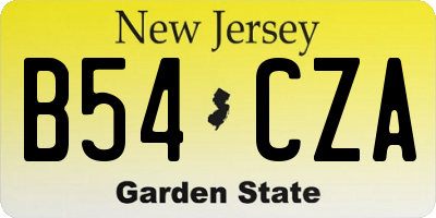 NJ license plate B54CZA