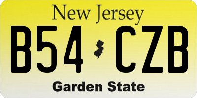 NJ license plate B54CZB