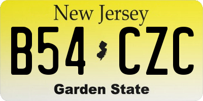 NJ license plate B54CZC