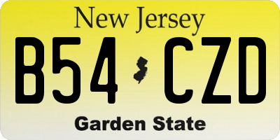 NJ license plate B54CZD
