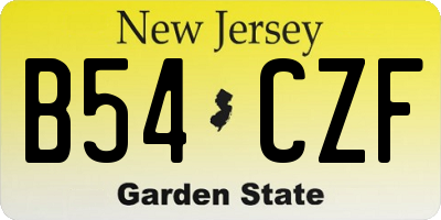 NJ license plate B54CZF