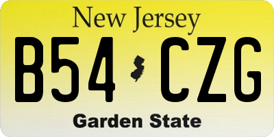 NJ license plate B54CZG