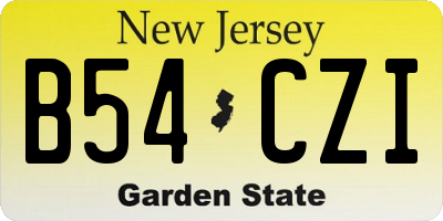 NJ license plate B54CZI