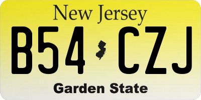 NJ license plate B54CZJ