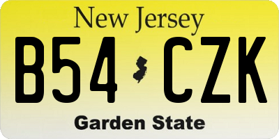 NJ license plate B54CZK