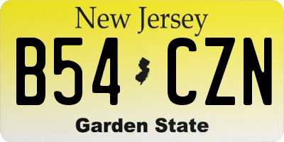 NJ license plate B54CZN
