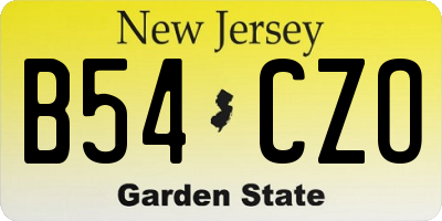 NJ license plate B54CZO