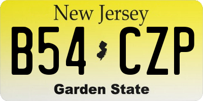 NJ license plate B54CZP