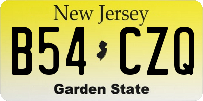 NJ license plate B54CZQ