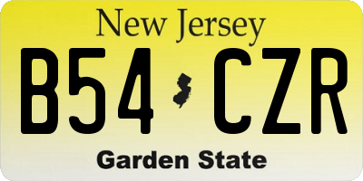 NJ license plate B54CZR