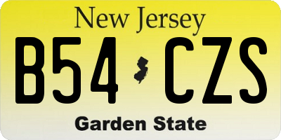 NJ license plate B54CZS