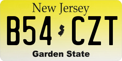NJ license plate B54CZT