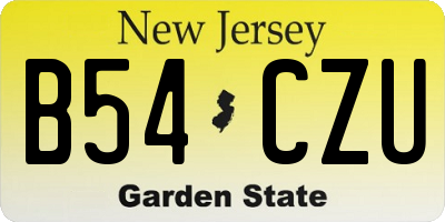 NJ license plate B54CZU