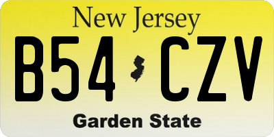 NJ license plate B54CZV