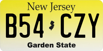 NJ license plate B54CZY