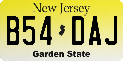 NJ license plate B54DAJ