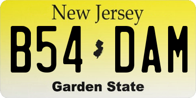 NJ license plate B54DAM