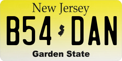 NJ license plate B54DAN