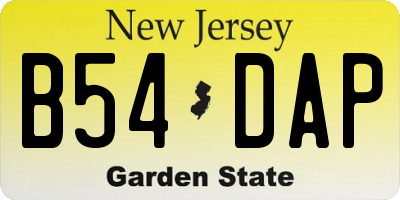 NJ license plate B54DAP