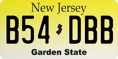 NJ license plate B54DBB