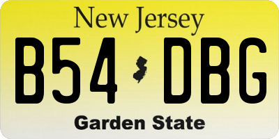 NJ license plate B54DBG
