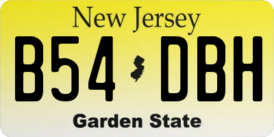 NJ license plate B54DBH