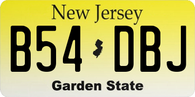 NJ license plate B54DBJ