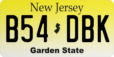 NJ license plate B54DBK