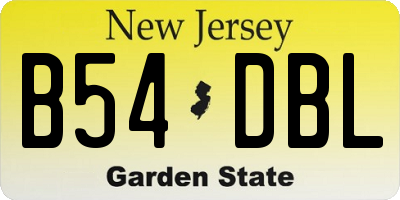 NJ license plate B54DBL