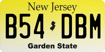 NJ license plate B54DBM