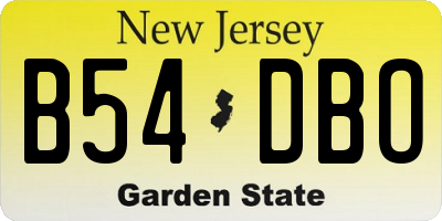 NJ license plate B54DBO