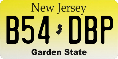 NJ license plate B54DBP