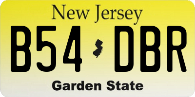 NJ license plate B54DBR